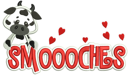 Smoooches Cow On the Left Applique Machine Embroidery Design Digitized Pattern