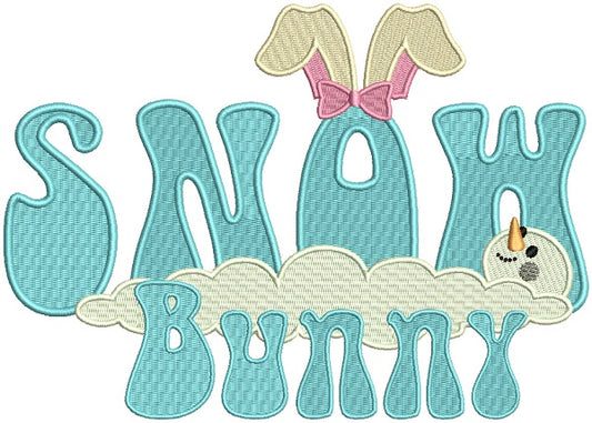 Snow Bunny Winter Filled Christmas Machine Embroidery Design Digitized Pattern