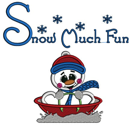 Snow Much Fun Christmas Applique Machine Embroidery Design Digitized Pattern