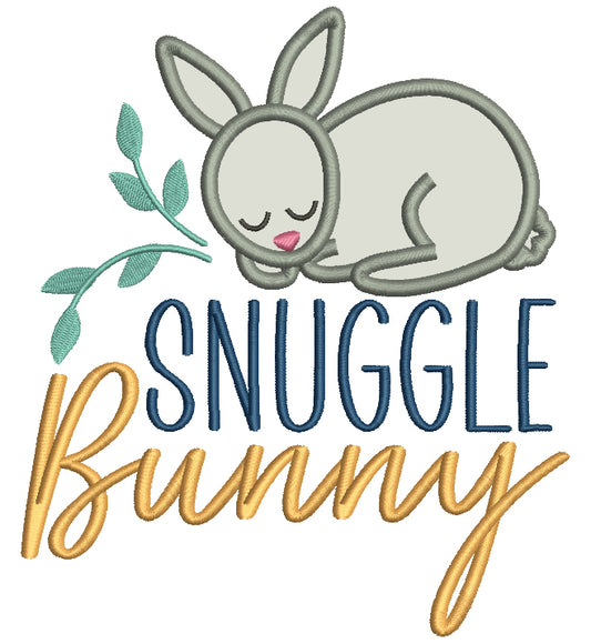 Snuggle Bunny Easter Applique Machine Embroidery Design Digitized Pattern