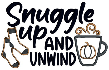 Snuggle Up And Unwind Fall Applique Machine Embroidery Design Digitized Pattern