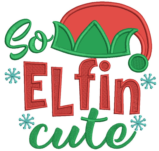 So Elfin Cute Christmas Applique Machine Embroidery Design Digitized Pattern