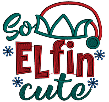 So Elfin Cute Christmas Applique Machine Embroidery Design Digitized Pattern
