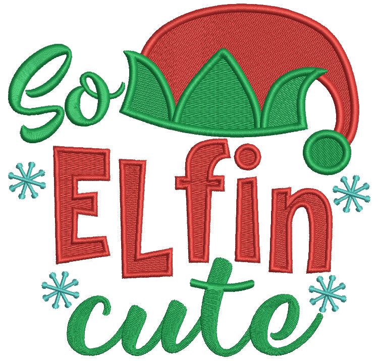 So Elfin Cute Christmas Filled Machine Embroidery Design Digitized Pattern
