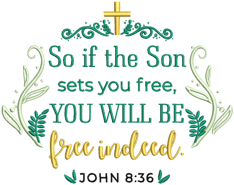 So If The Son Sets Your Free You Will Be Free Indeed John 8-36 Bible V ...