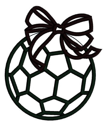 Soccer Ball Girl Applique Machine Embroidery Digitized Design Pattern