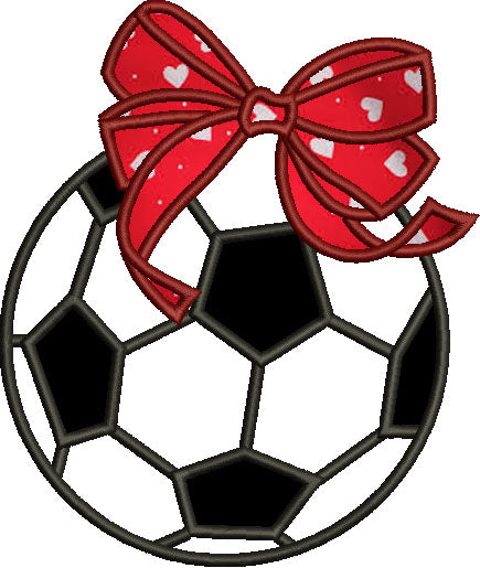 Soccer Ball Girl Applique Machine Embroidery Digitized Design Pattern
