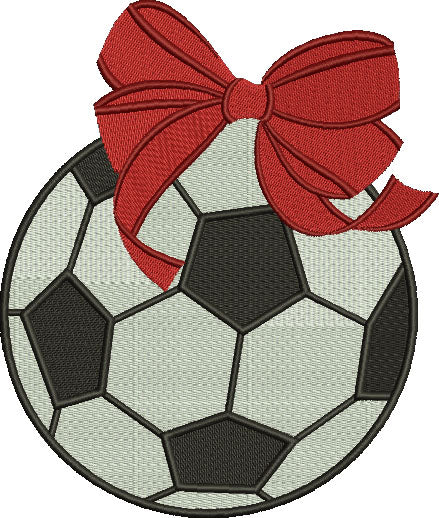 Soccer Ball Girl Filled Machine Embroidery Digitized Design Pattern