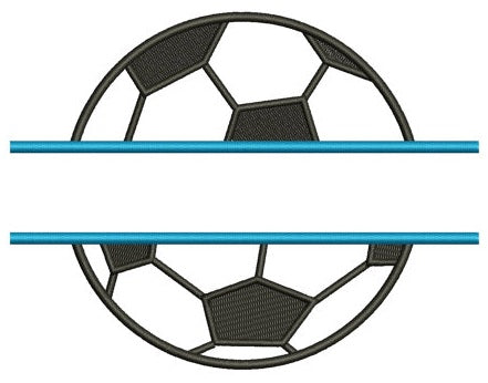 Soccer Ball Split Design Machine Embroidery Digitized Design Applique Pattern - Instant Download - 4x4 , 5x7, and 6x10 -hoops