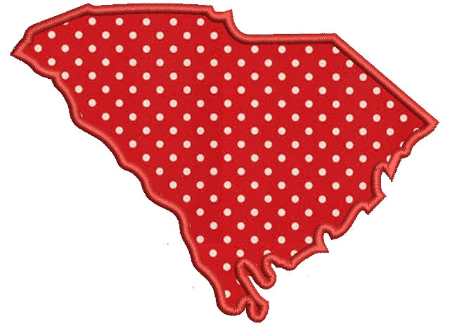 South Carolina Applique Machine Embroidery Digitized State Design Pattern