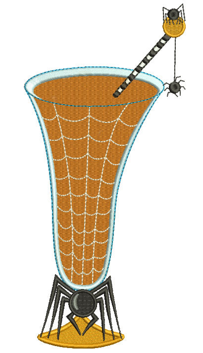 Spider Halloween Drink Filled Machine Embroidery Digitized Design Pattern