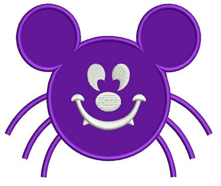 Spider MIkey Ears Halloween Applique Machine Embroidery Digitized Design Pattern - Instant Download - 4x4 , 5x7, 6x10
