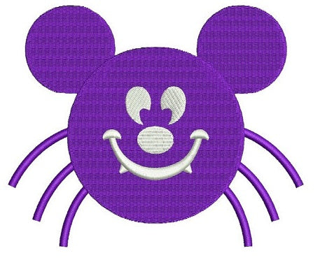 Spider MIkey Ears Halloween Machine Embroidery Digitized Design Filled Pattern - Instant Download - 4x4 , 5x7, 6x10
