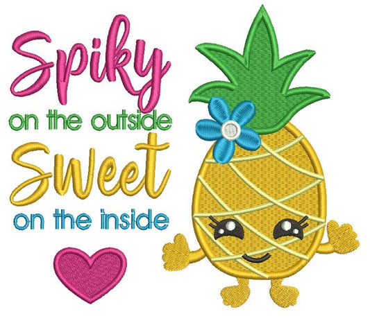 Spiky On The Outside Sweet On The Inside Pineapple Filled Machine Embroidery Design Digitized Pattern