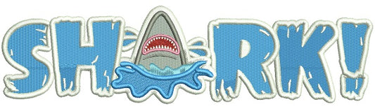 Splashing Shark Filled Machine Embroidery Design Digitized