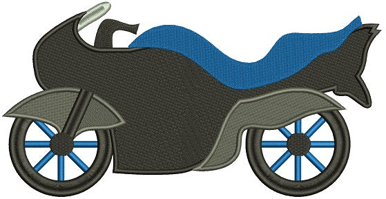 Sports Motorcycle Filled Machine Embroidery Design Digitized Pattern