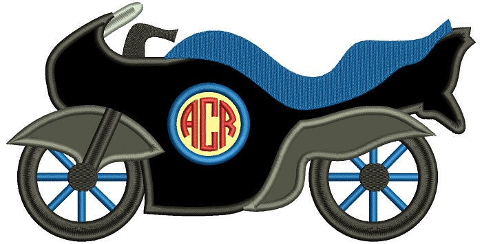 Sports Motorcycle Monogram Applique Machine Embroidery Design Digitize ...