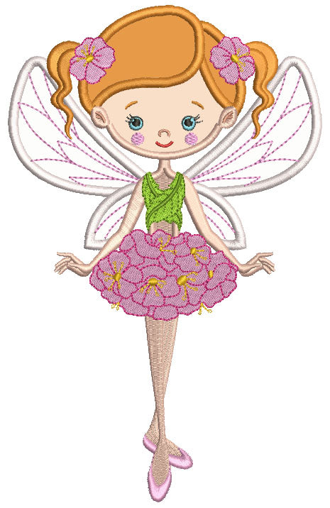 Spring Fairy Ballerina Applique Machine Embroidery Design Digitized Pattern