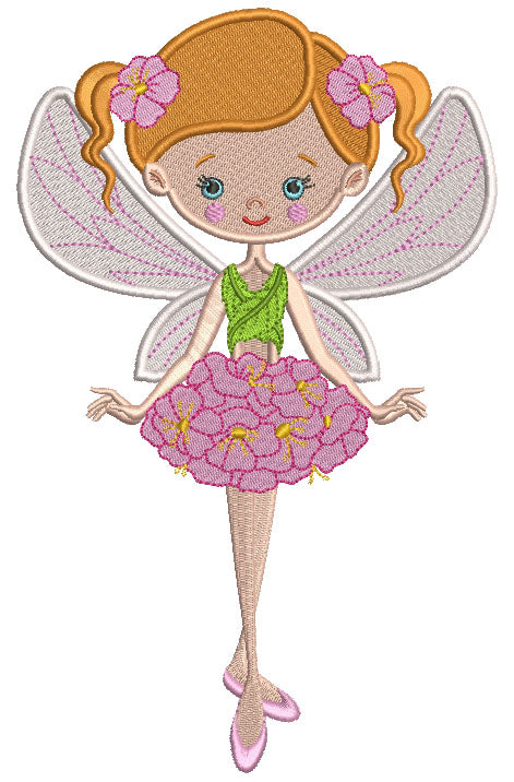 Spring Fairy Ballerina Filled Machine Embroidery Design Digitized Pattern