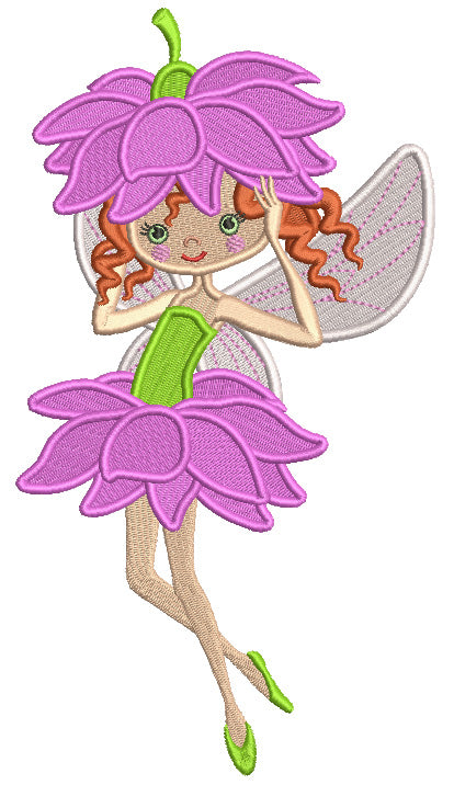 Spring Fairy With Pretty wings Filled Machine Embroidery Design Digitized Pattern