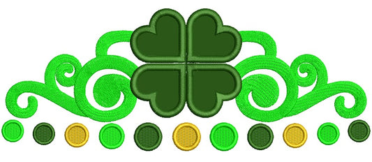 St Patrick's Day Shamrock Irish Ornament Applique Machine Embroidery Design Digitized Pattern