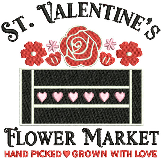 St. Valentine's Flower Market Filled Machine Embroidery Design Digitized Pattern