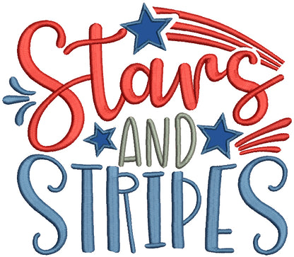 Stars And Stripes Patriotic Applique Machine Embroidery Design Digitized Pattern