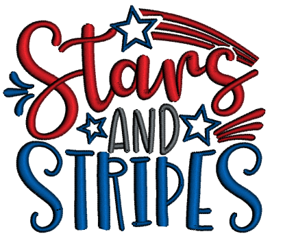 Stars And Stripes Patriotic Applique Machine Embroidery Design Digitized Pattern