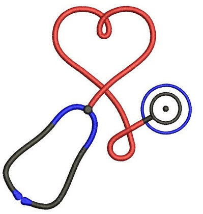 Stethoscope Heart Medical Embroidery- Instant Download Machine Embroidery Design 4x4 , 5x7, and 6x10 hoops, Nurses, Doctors, LPn