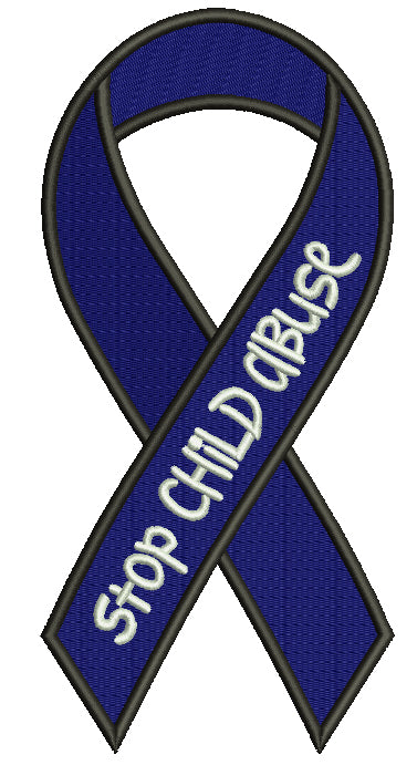 Stop Child Abuse Ribbon Filled Machine Embroidery Design Digitized Pattern