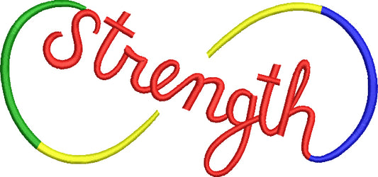 Strength Autism Awareness Filled Machine Embroidery Digitized Design Pattern