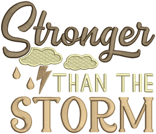 Stronger Than The Storm Clouds And Lightning Filled Machine Embroidery Design Digitized Pattern
