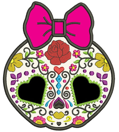Sugar Skull Day of the Dead Dia de los Muertos Applique Machine Embroidery Design Digitized Pattern