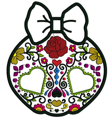 Sugar Skull Day of the Dead Dia de los Muertos Applique Machine Embroidery Design Digitized Pattern