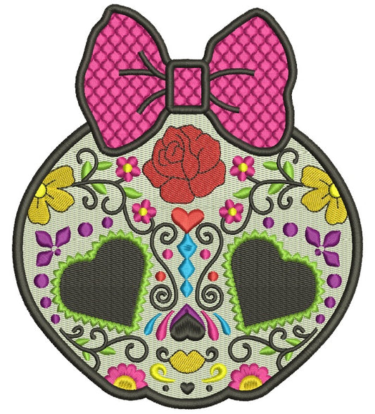 Sugar Skull Day of the Dead Dia de los Muertos Filled Machine Embroidery Design Digitized Pattern
