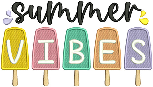 Summer Vibes Ice Cream Filled Machine Embroidery Design Digitized Pattern