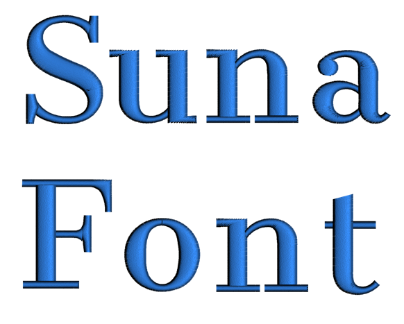Suna Font Machine Embroidery Script Upper and Lower Case 1 2 3 inches