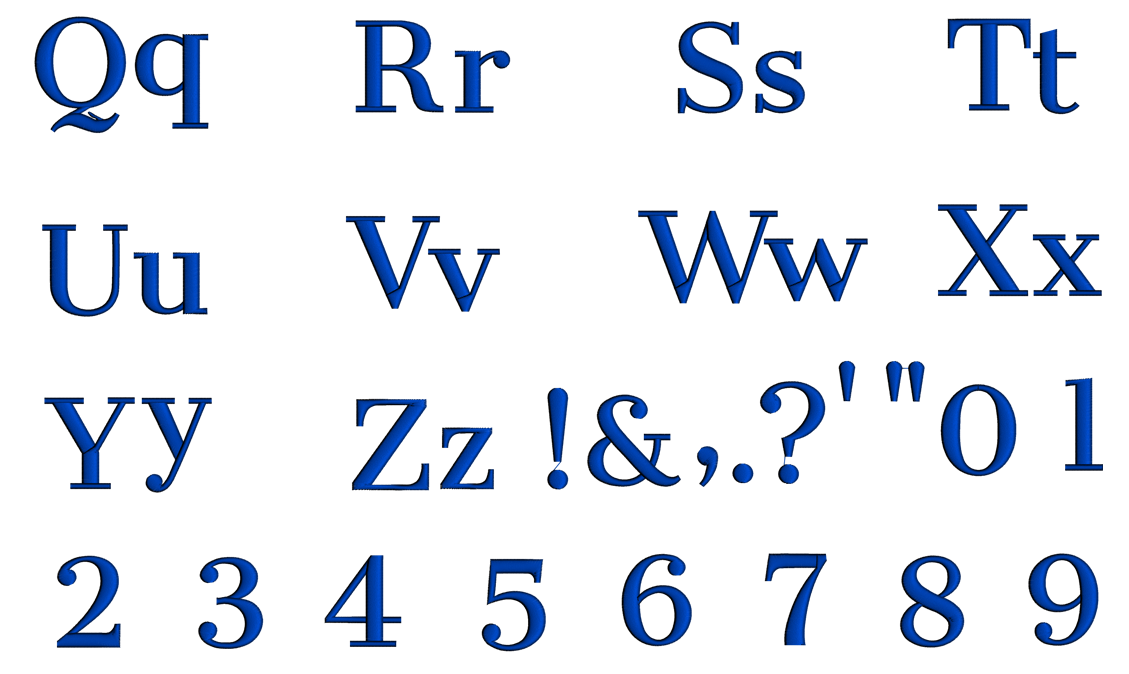 Suna Font Machine Embroidery Script Upper and Lower Case 1 2 3 inches ...