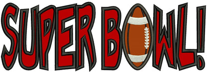 Super Bowl Football Sports Applique Machine Embroidery Design Digitized Pattern