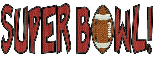 Super Bowl Football Sports Filled Machine Embroidery Design Digitized Pattern