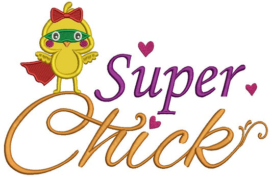 Super Chick Applique Machine Embroidery Design Digitized Pattern