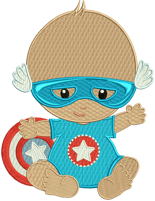 Super Hero Baby Filled Machine Embroidery Design Digitized Pattern