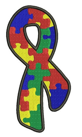 Support Autism Awareness with This Ribbon Machine Embroidery Digitized Design Pattern - Instant Download - 4x4 , 5x7, and 6x10 -hoops