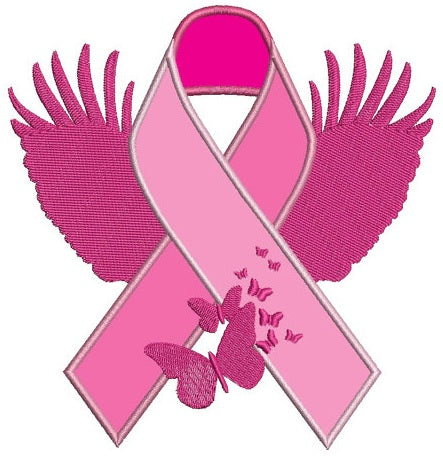 Support Breast Cancer with this Machine Embroidery Digitized Design Applique Pattern - Instant Download - 4x4 , 5x7, and 6x10 -hoops