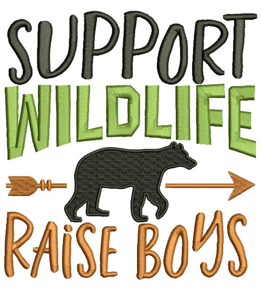 Support Wildlife Raise Boys Filled Machine Embroidery Design Digitized Pattern