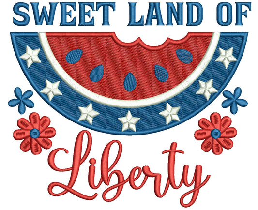 Sweet Land Of The Liberty Patriotic 4th Of July Independence Day Filled Machine Embroidery Design Digitized Pattern