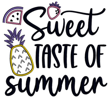 Sweet Taste Of Summer Pineapple Applique Machine Embroidery Design Digitized Pattern