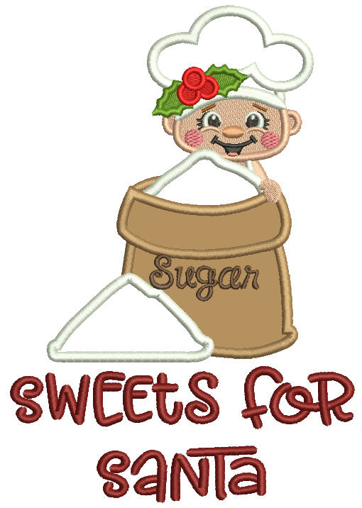 Sweets For Santa Cook Christmas Applique Machine Embroidery Design Digitized Pattern