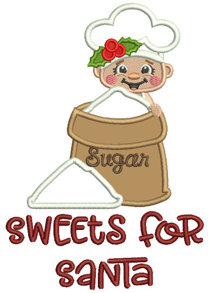 Sweets For Santa Cook Christmas Applique Machine Embroidery Design Digitized Pattern