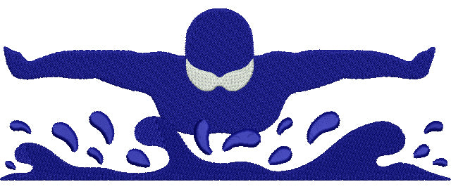 Swimmer Filled Machine Embroidery Digitized Design Pattern